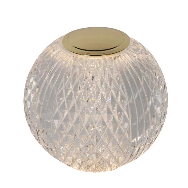 Lucide CINTRA - Lampe de table Rechargeable - Batterie/Piles - Ø 9 cm - LED 3 StepDim - 1x1,5W 2700K - Transparent - détail 1